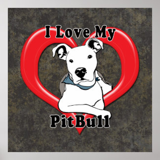 I Liebe meines PitBull-Logos Poster