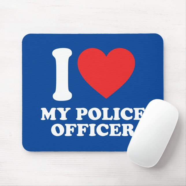 I Liebe meines Polizeibeamten Mousepad (Mit Mouse)