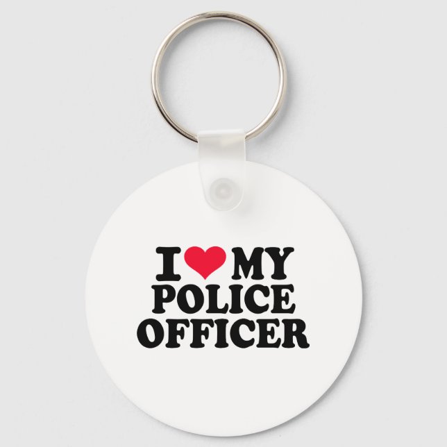 I Liebe meines Polizeibeamten Schlüsselanhänger (Vorderseite)