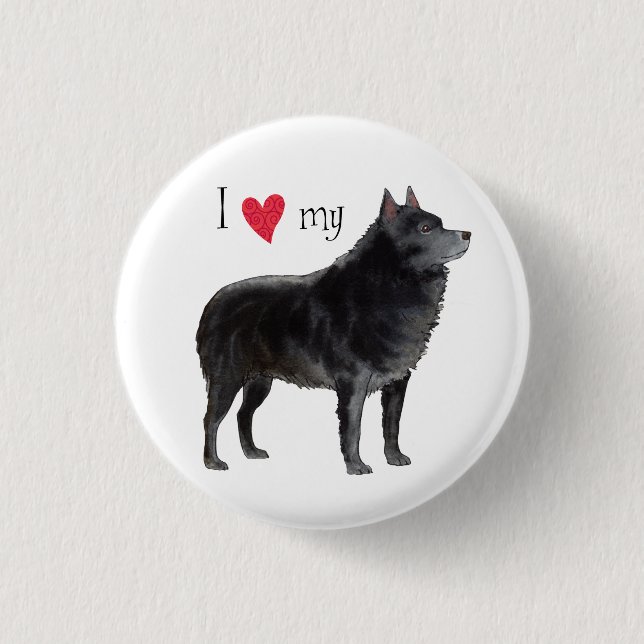 I Liebe meines Schipperke Button (Vorderseite)