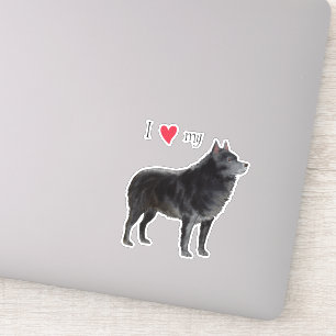 I Liebe meines Schipperke Vinyl Sticker