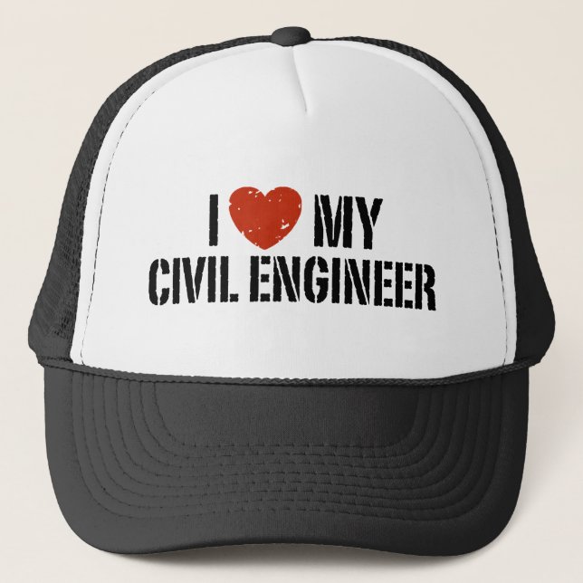 I Liebe meines Zivilen Ingenieurs Truckerkappe (Vorderseite)