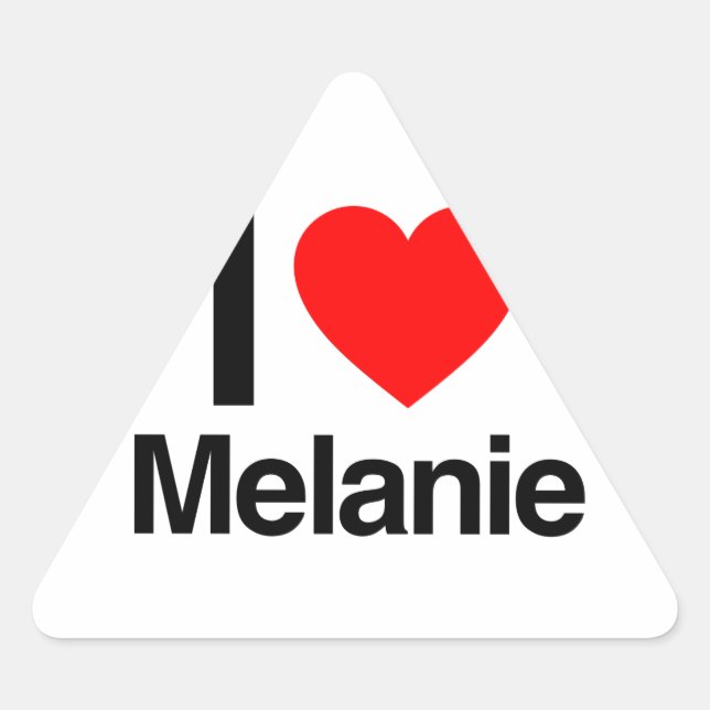 i Liebe melanie Dreieckiger Aufkleber (Vorderseite)