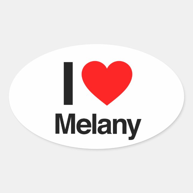 i Liebe melany Ovaler Aufkleber (Vorderseite)