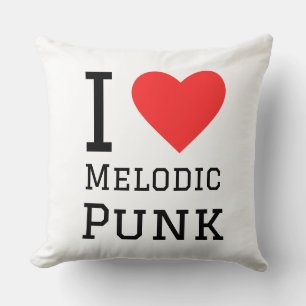 I Liebe melodischer Punk-Quadrat-Aufkleber Kissen