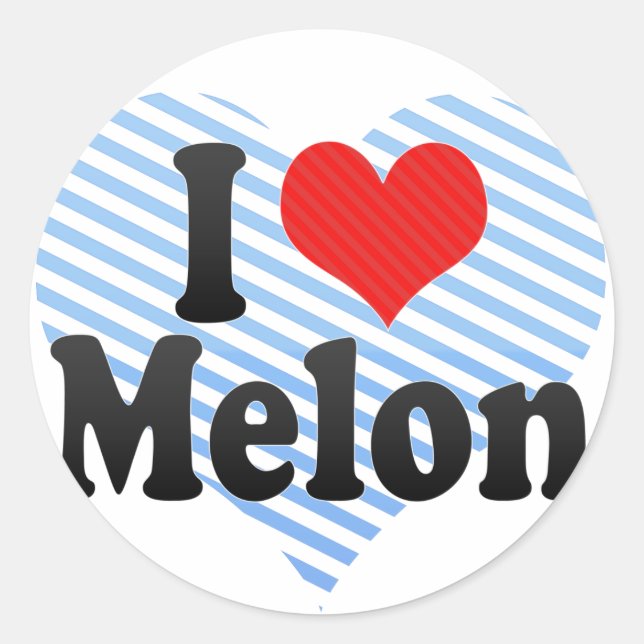 I Liebe-Melone Runder Aufkleber (Vorderseite)