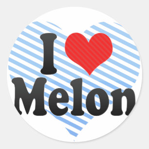 I Liebe-Melone Runder Aufkleber