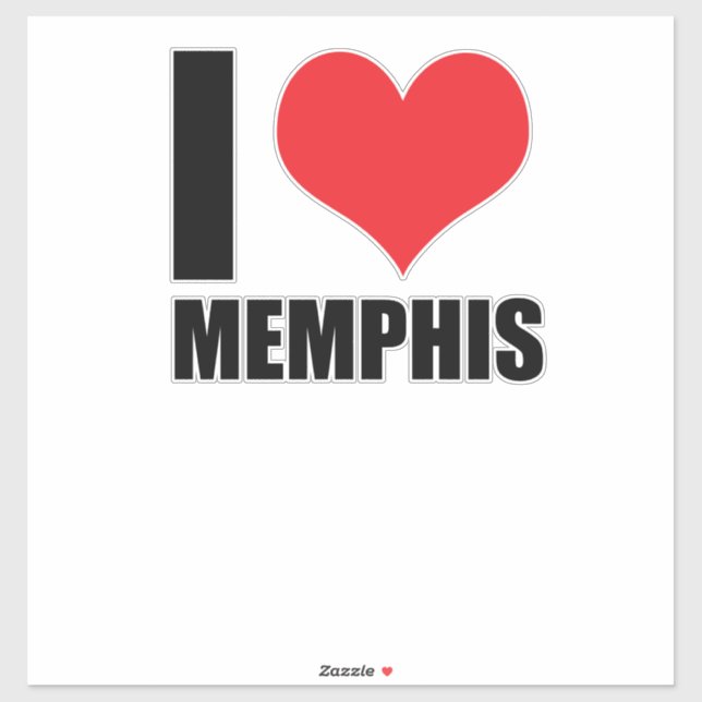 I Liebe Memphis Aufkleber (Blatt)