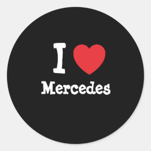 I Liebe Mercedes T - Shirt Runder Aufkleber