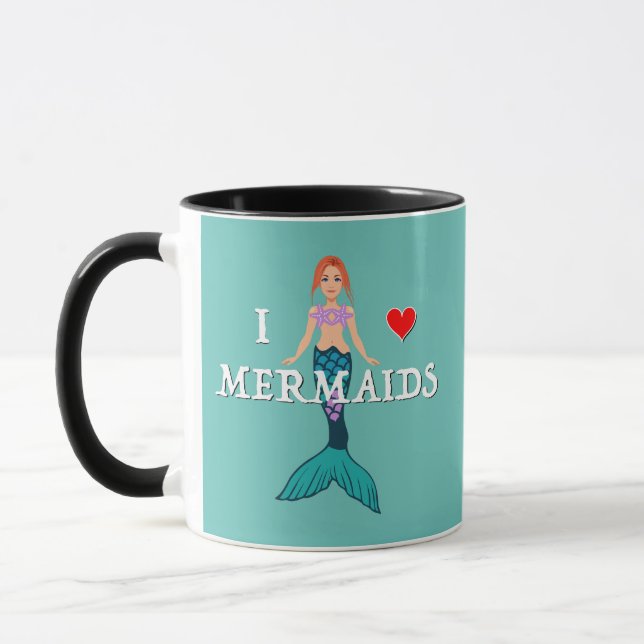 I Liebe Mermaids Design - Combo-Tasse Tasse (Links)