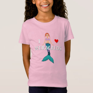I Liebe Mermaids Design - Girls' Fine Jersey T-Shi T-Shirt