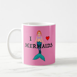I Liebe Mermaids Design - Klassische Tasse