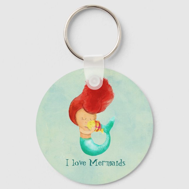 I Liebe Mermaids Schlüsselanhänger (Vorderseite)