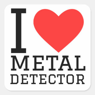 I Liebe Metalldetektor Quadratischer Aufkleber