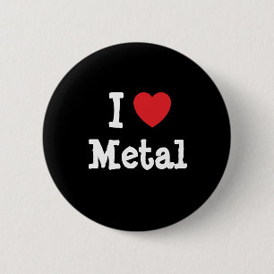 I Liebe Metallherz personalisiert Button