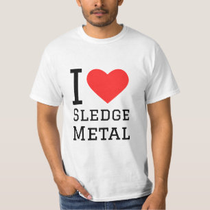 I Liebe Metallviereckaufkleber T-Shirt