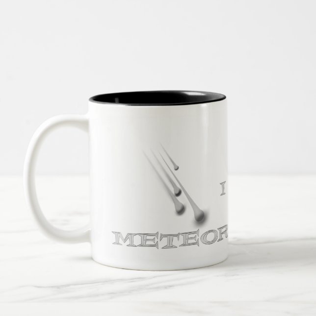 I Liebe-Meteor-Duschen-Kaffee-Tasse Zweifarbige Tasse (Links)