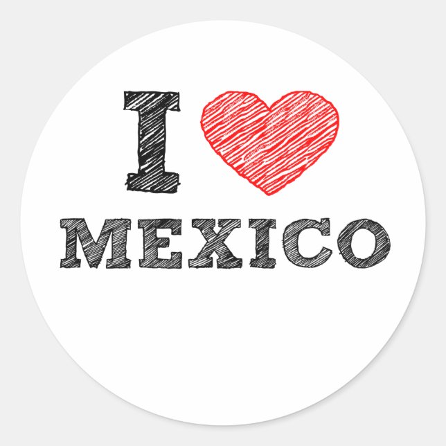 I Liebe Mexiko Runder Aufkleber (Vorderseite)