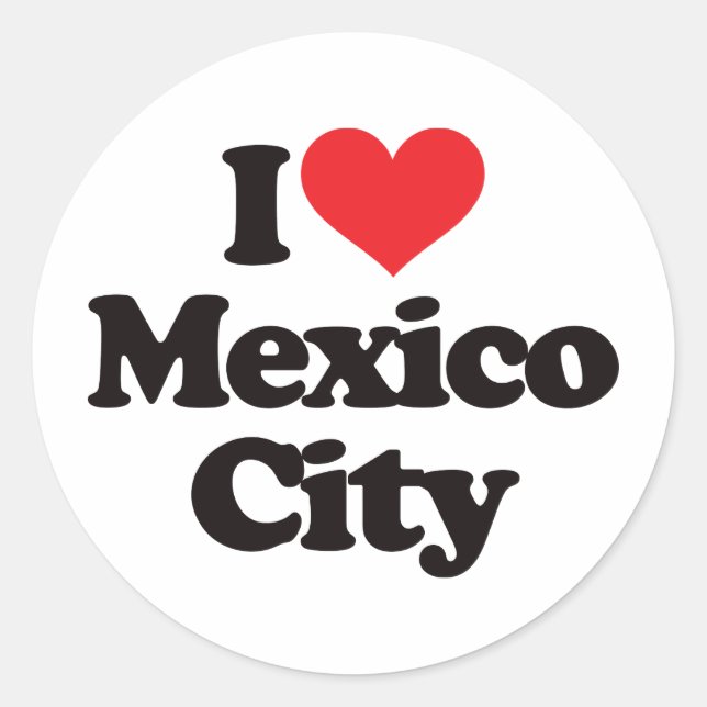 I Liebe Mexiko Stadt Runder Aufkleber (Vorderseite)