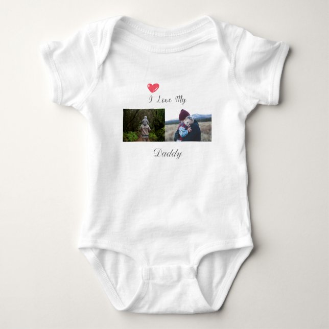 I LIEBE MEY DADDY BABY BODYSUIT PERSONALISIERTES F STRAMPLER (Vorderseite)