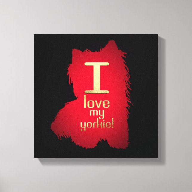 I LIEBE MEY YORKIE LEINWANDDRUCK (Vorderseite)