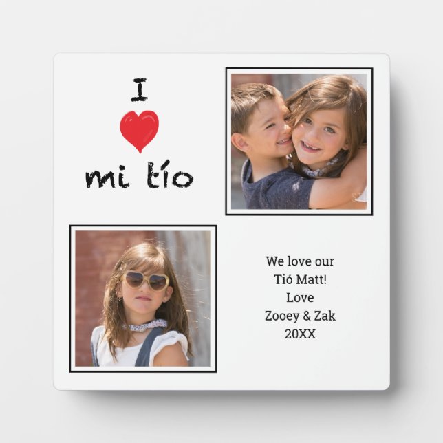 I Liebe mi Tio 2 Foto Plaque Fotoplatte (Vorderseite)