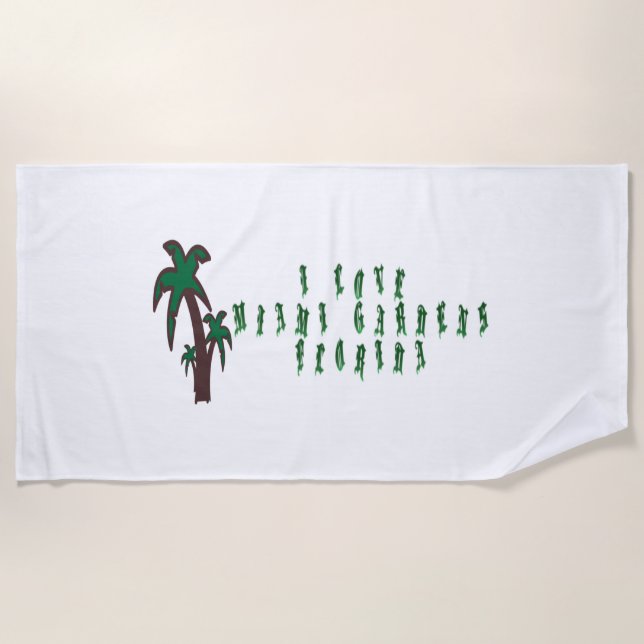I Liebe Miami Gardens Florida Strandtuch (Vorderseite)