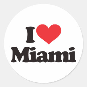 I Liebe Miami Runder Aufkleber