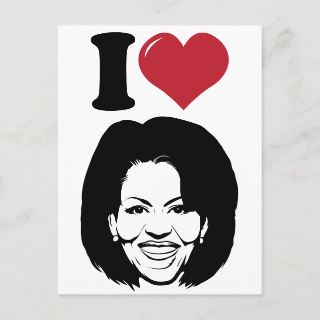 I Liebe Michelle Obama Postkarte (Vorderseite)