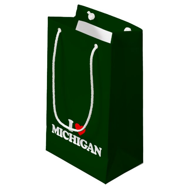 I LIEBE MICHIGAN KLEINE GESCHENKTÜTE (Vorderseite Schrägansicht)