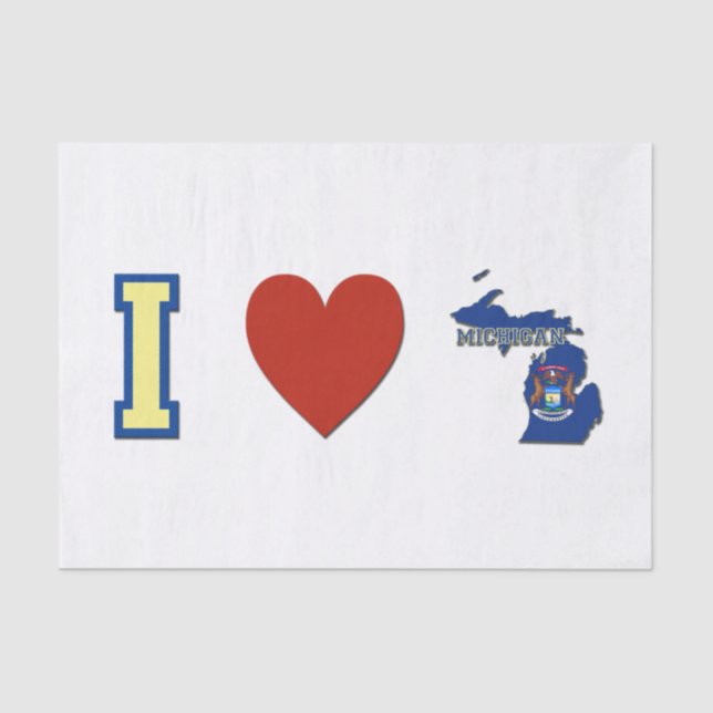 I Liebe Michigan Seidenpapier (Vorderseite)