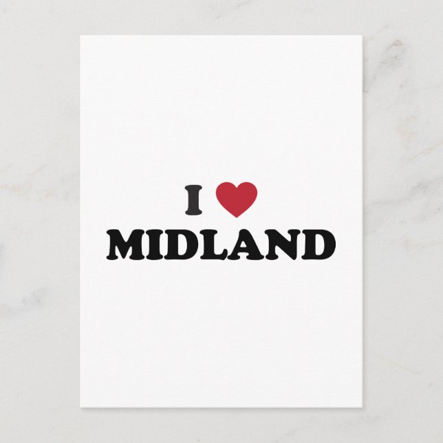 I Liebe Midland Texas Postkarte (Vorderseite)