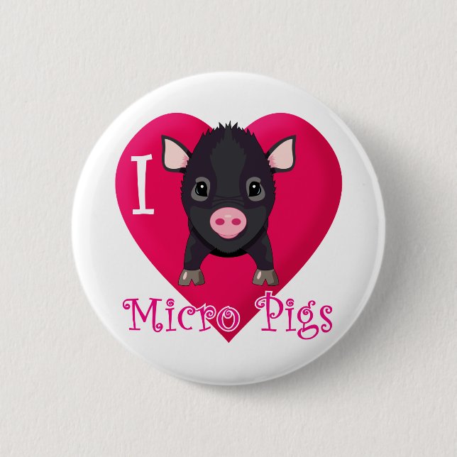 I Liebe-Mikro-Schweine Button (Vorderseite)
