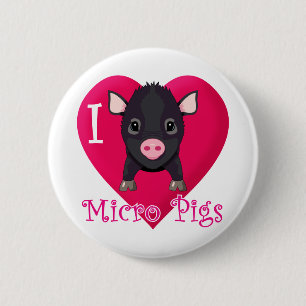 I Liebe-Mikro-Schweine Button