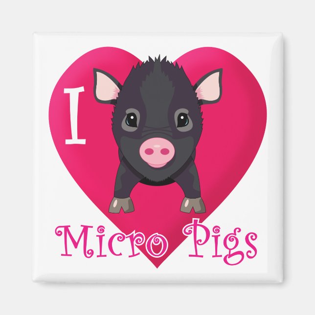 I Liebe Mikroschweine Magnet (Vorne)