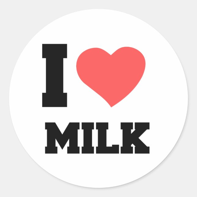 I LIEBE MILCH RUNDER AUFKLEBER (Vorderseite)