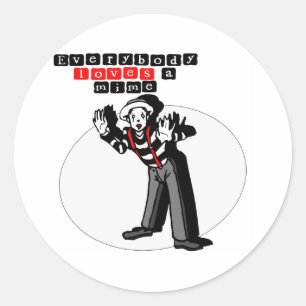 I Liebe Mimes Runder Aufkleber