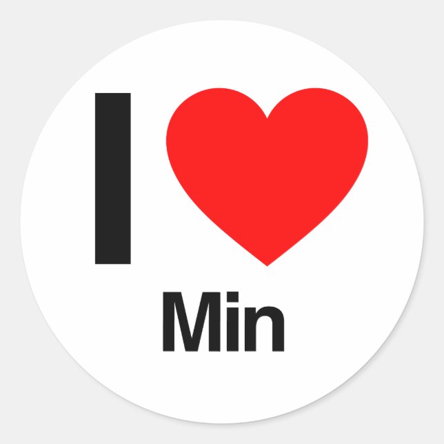 i Liebe min Runder Aufkleber (Vorderseite)
