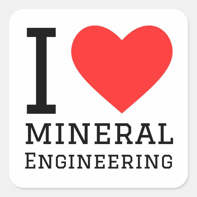 I Liebe Mineralbau Quadratischer Aufkleber (Vorderseite)