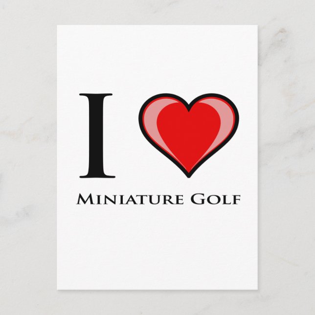 I Liebe Miniatur Golf Postkarte (Vorderseite)