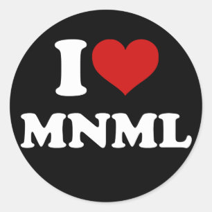 I Liebe Minimal Runder Aufkleber
