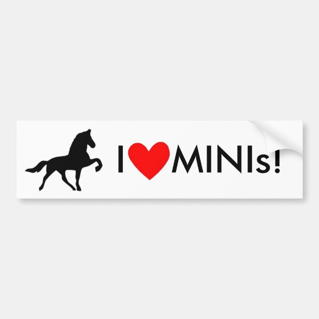 I Liebe MINIs! Autoaufkleber (Vorne)