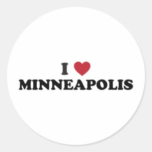 I Liebe Minneapolis Minnesota Runder Aufkleber