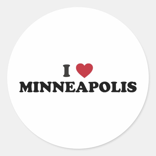 I Liebe Minneapolis Minnesota Runder Aufkleber (Vorderseite)