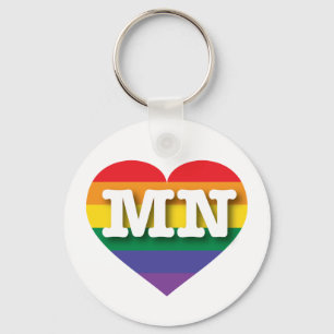 I Liebe Minnesota Gay Pride Rainbow Heart Schlüsselanhänger