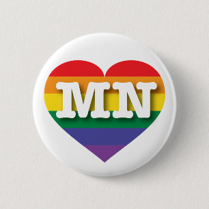 I Liebe Minnesota Rainbow Heart Button