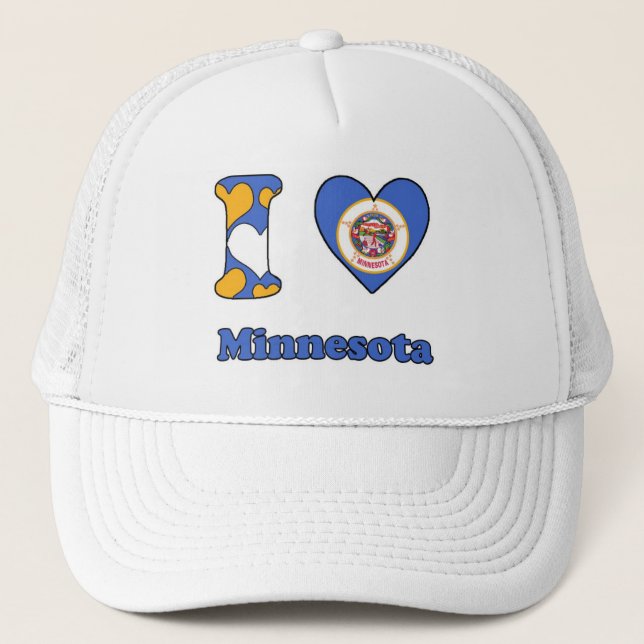 I Liebe Minnesota Truckerkappe (Vorderseite)