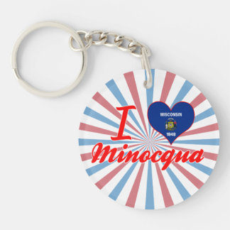 I Liebe Minocqua, Wisconsin Schlüsselanhänger