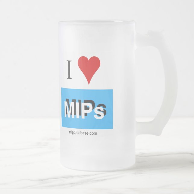 I Liebe MIPs 3 mattierte Tasse aus Glas (Rechts)