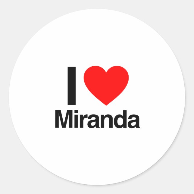 i Liebe Miranda Runder Aufkleber (Vorderseite)